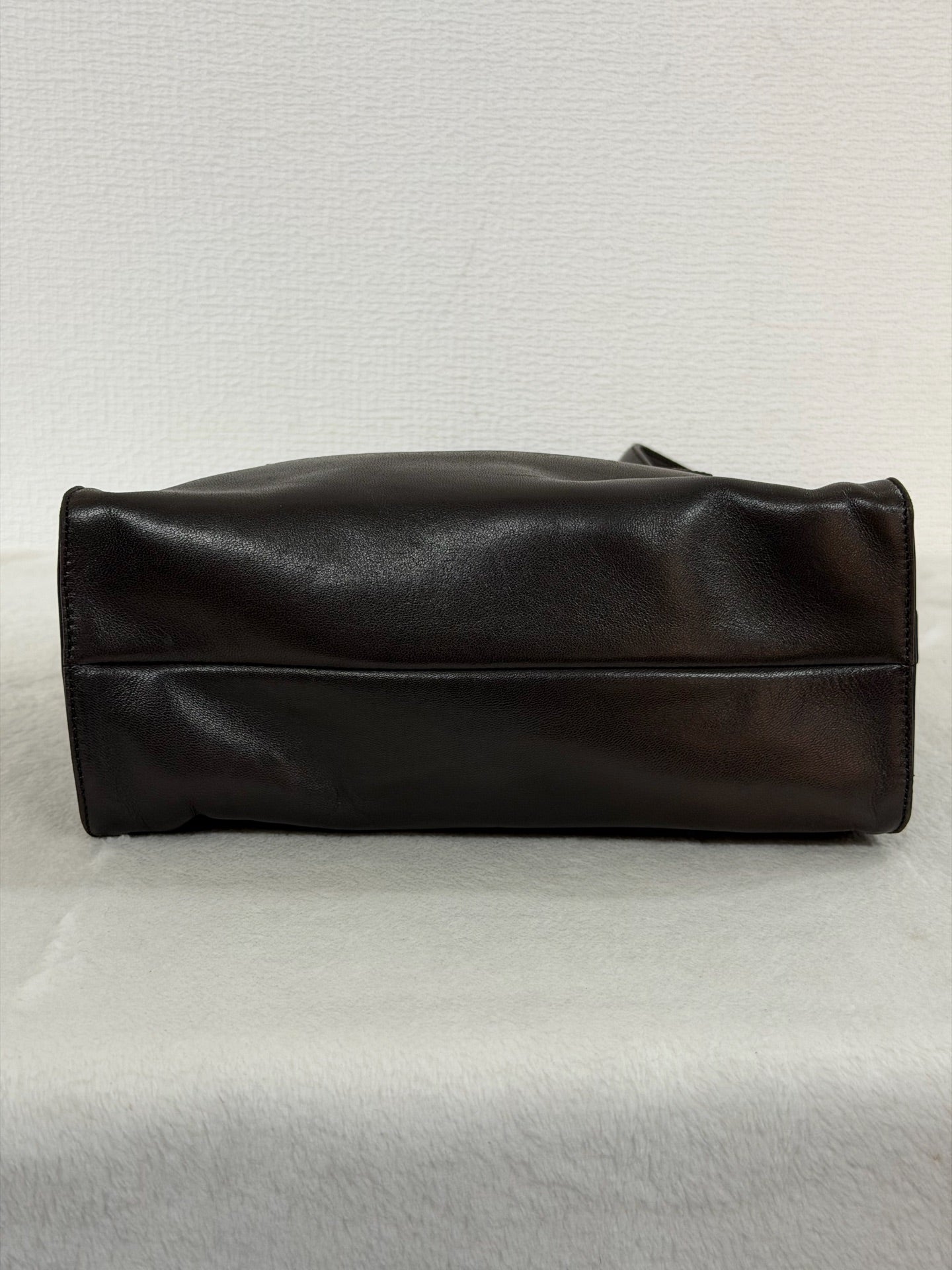 Prada Vintage Nappa Leather Twin Zip Square Shoulder Bag Dark Brown