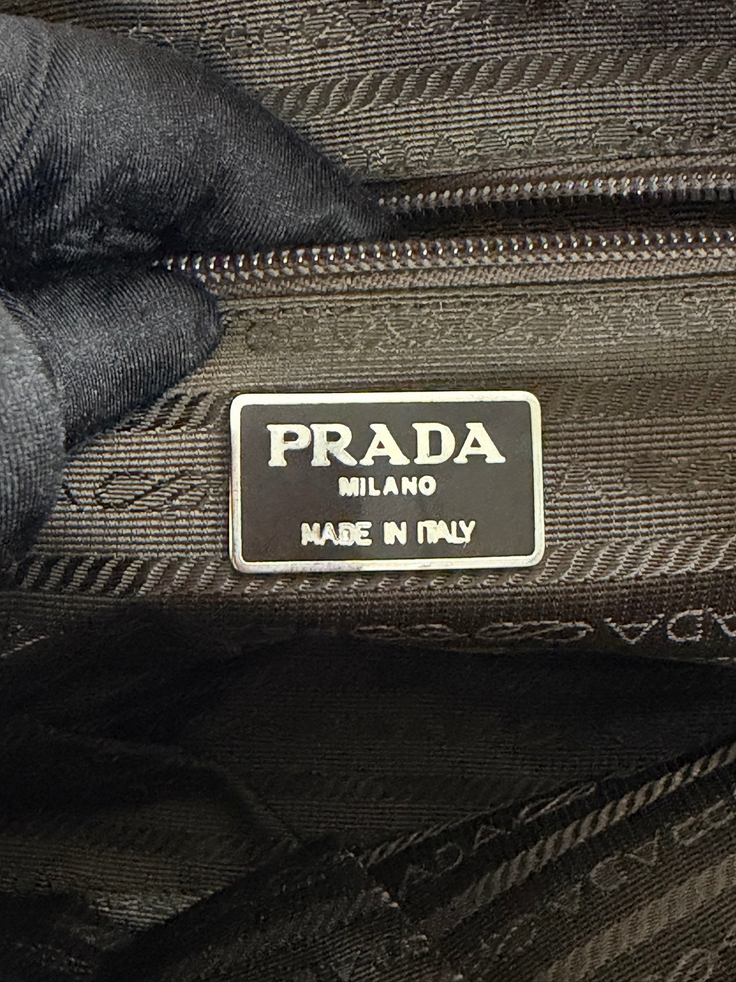 Prada Vintage Nappa Leather Twin Zip Square Shoulder Bag Dark Brown