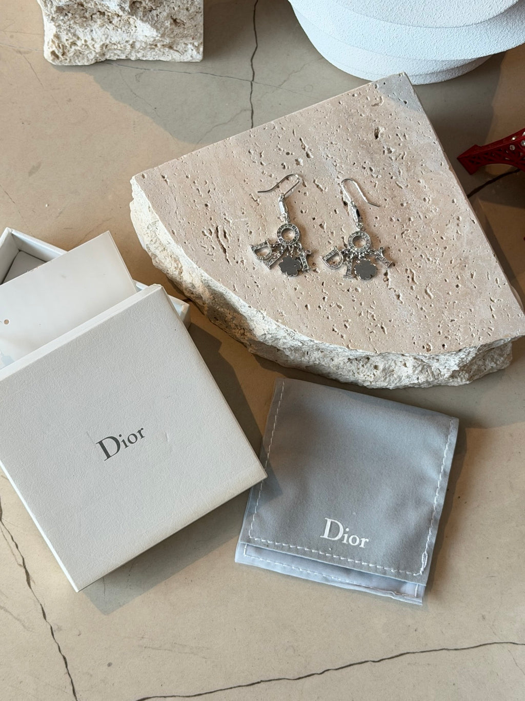 Dior Letters D-I-O-R Charm Dangle Earrings