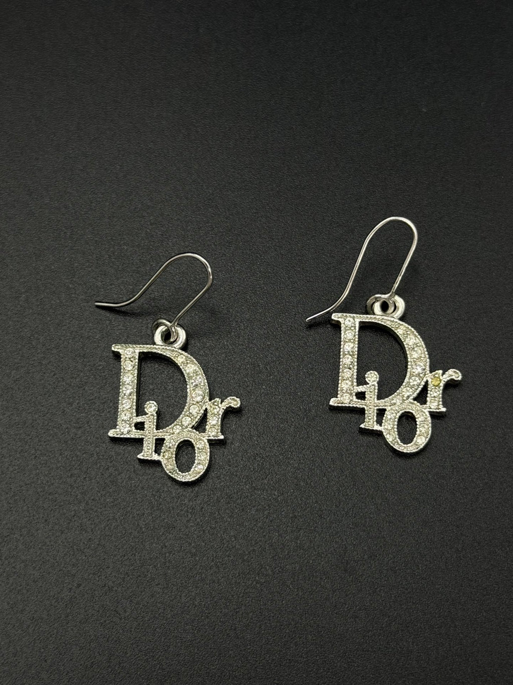 Dior Oblique Silver Logo Earrings