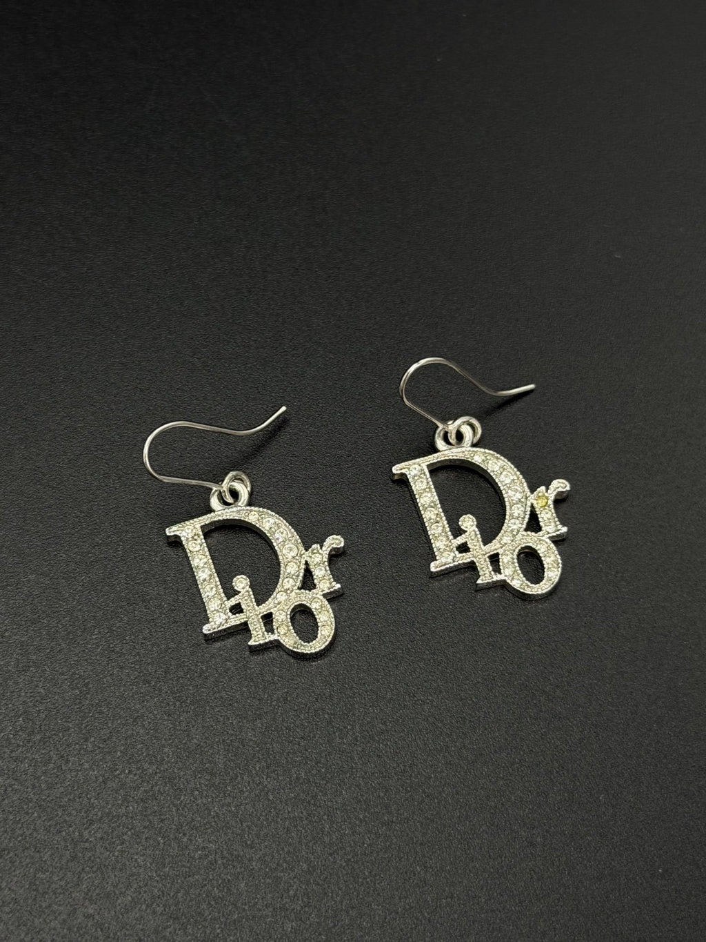 Dior Oblique Silver Logo Earrings