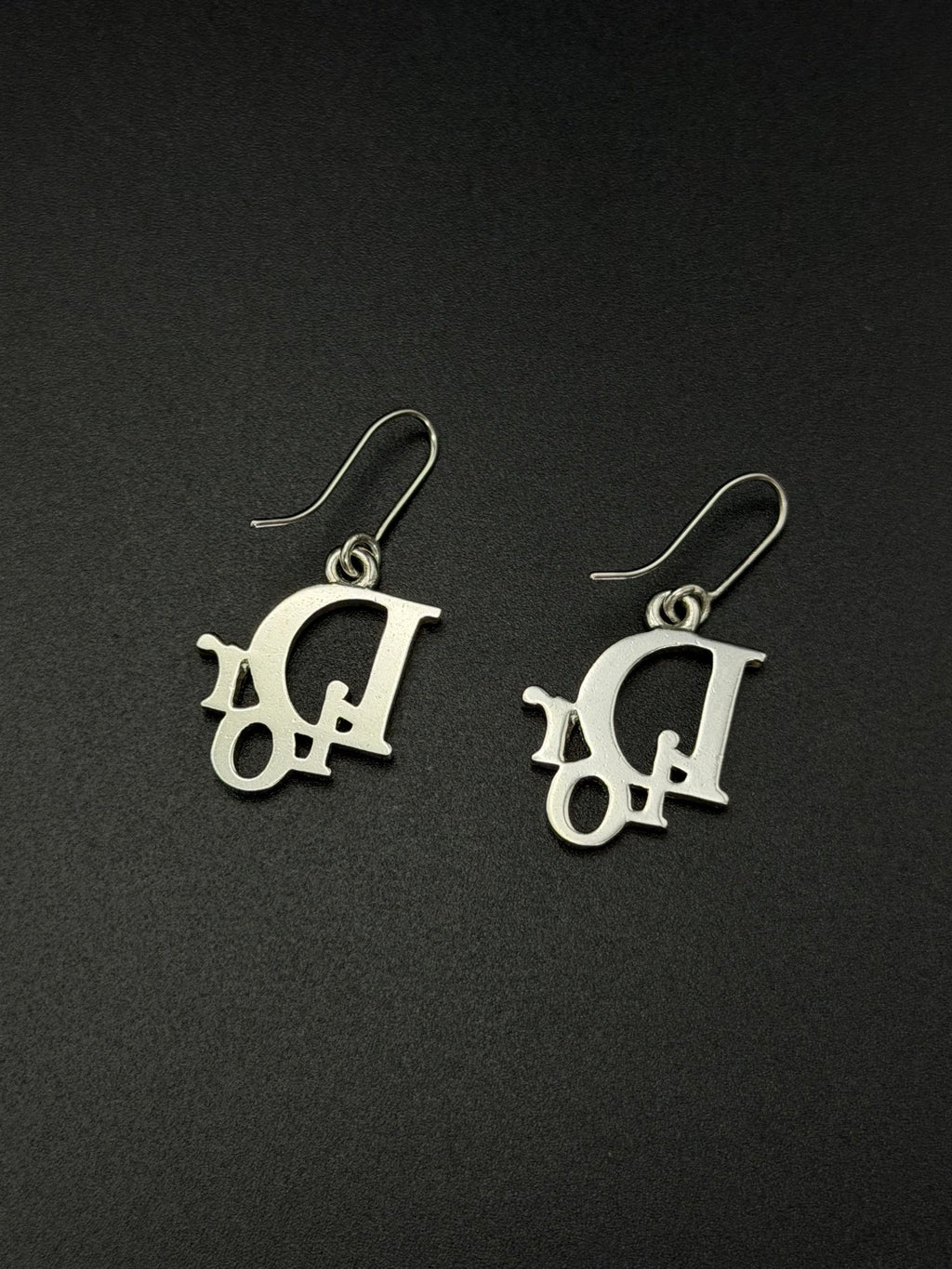 Dior Oblique Silver Logo Earrings