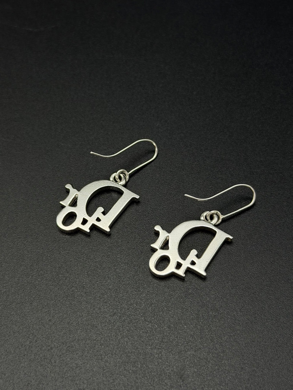Dior Oblique Silver Logo Earrings