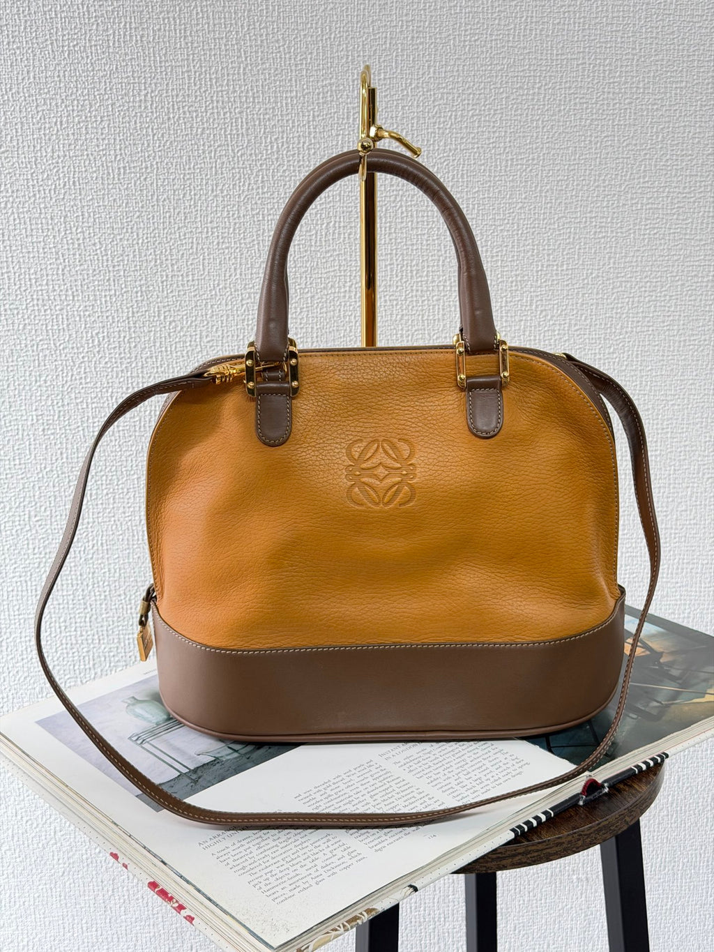 Loewe Anagram Leather Bugatti Handbag