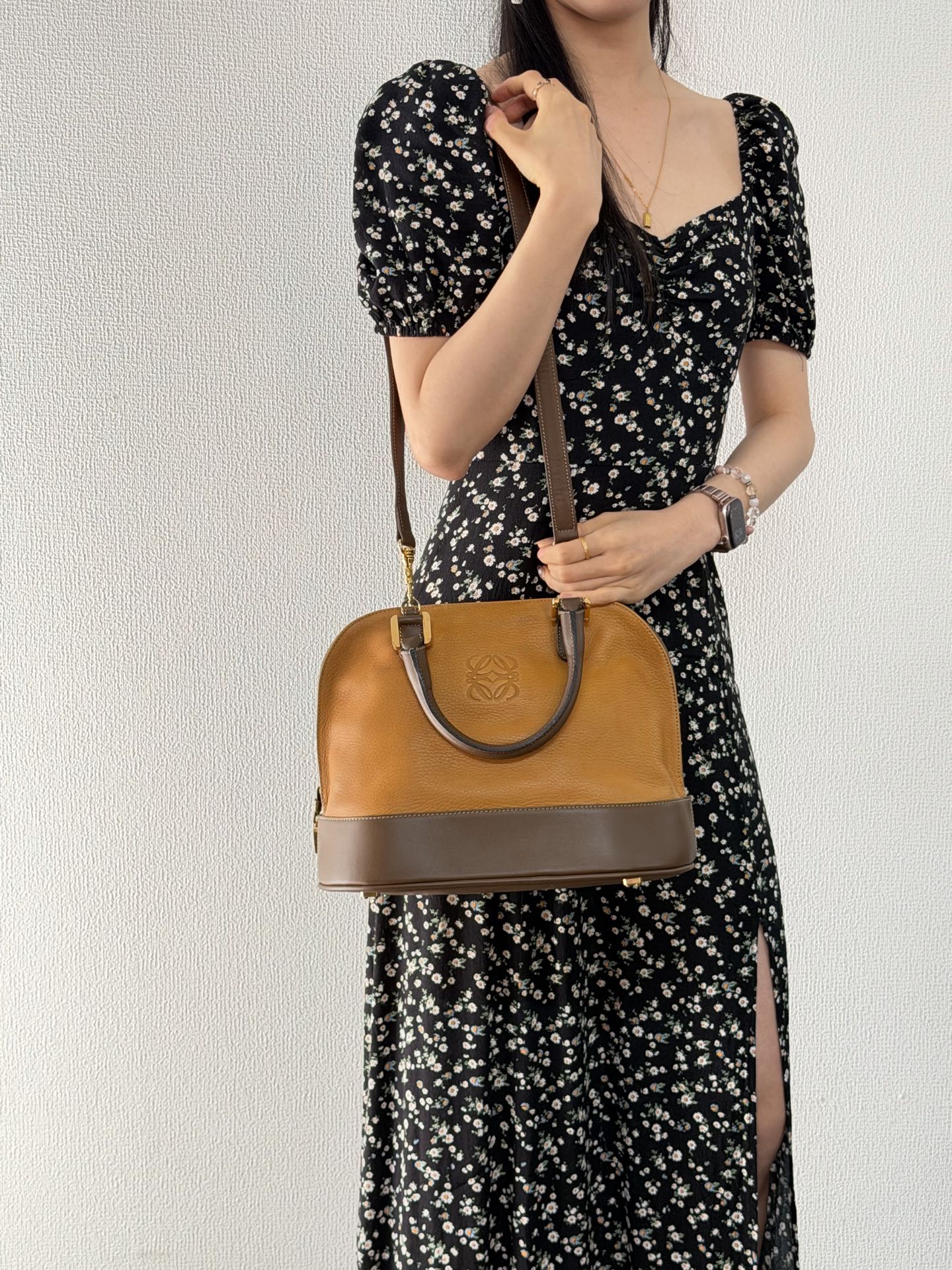 Loewe Anagram Leather Bugatti Handbag
