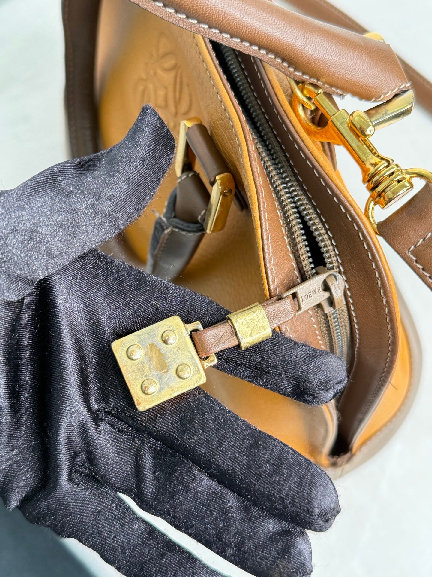 Loewe Anagram Leather Bugatti Handbag