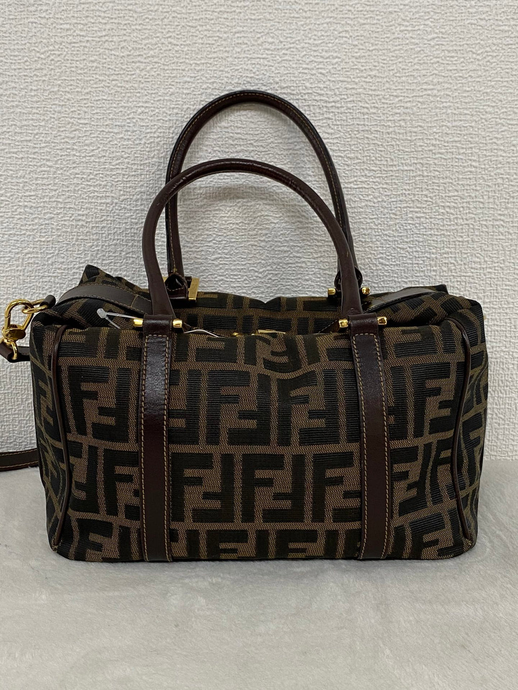 Fendi Zucca Canvas Boston Bag