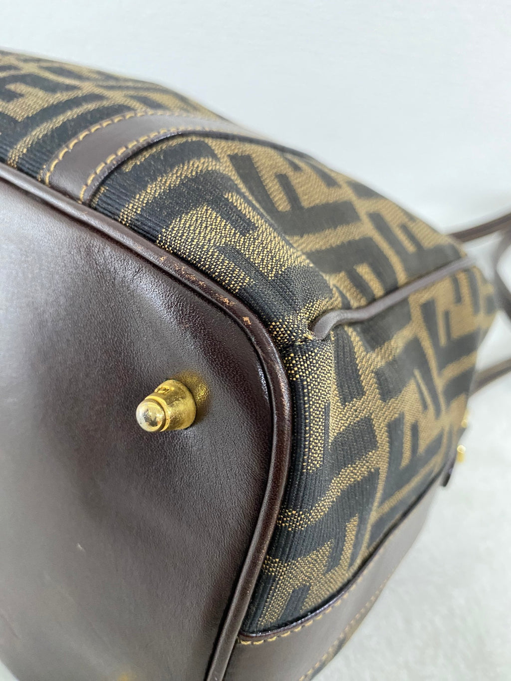Fendi Zucca Canvas Boston Bag