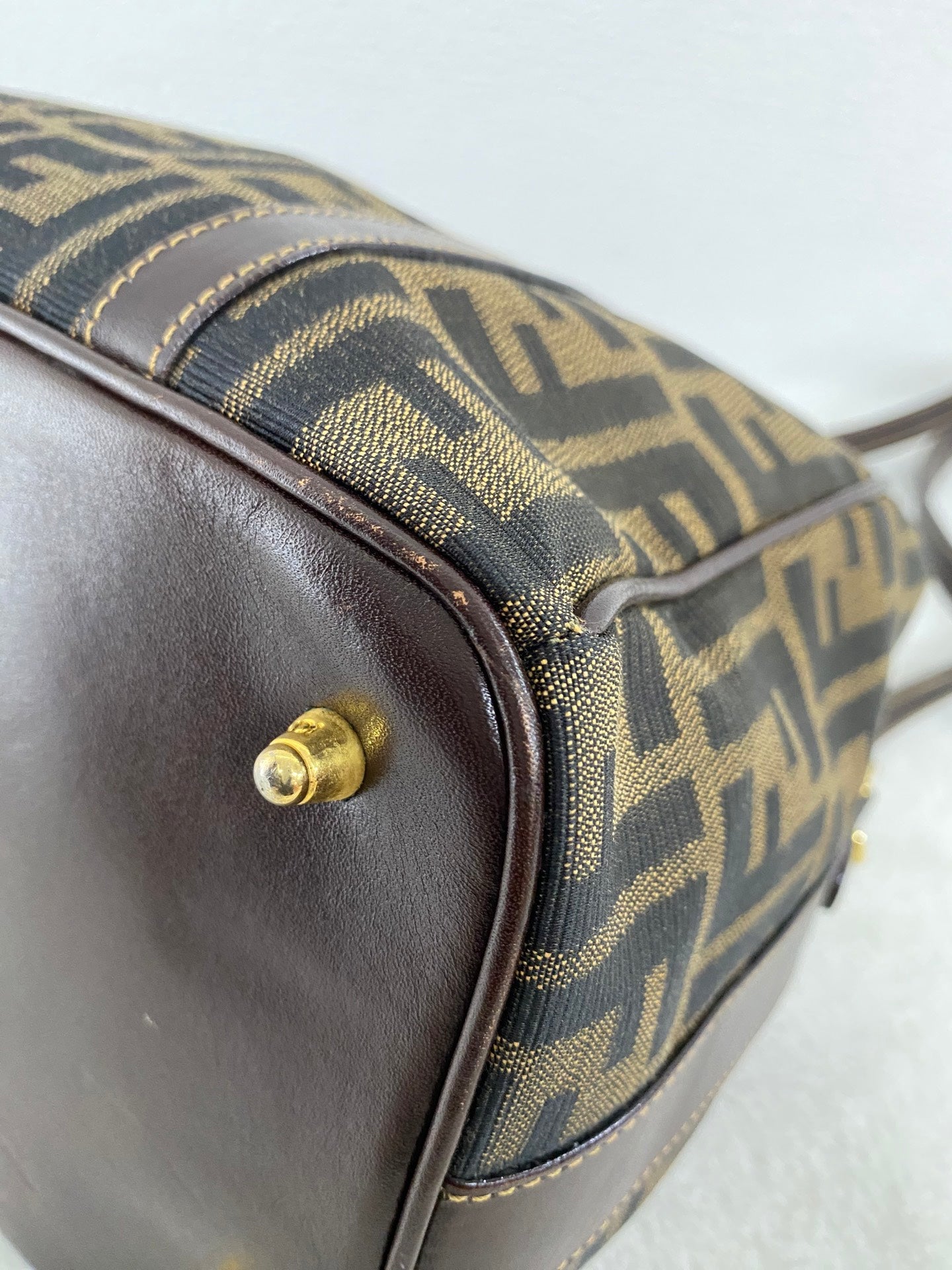 Fendi Zucca Canvas Boston Bag
