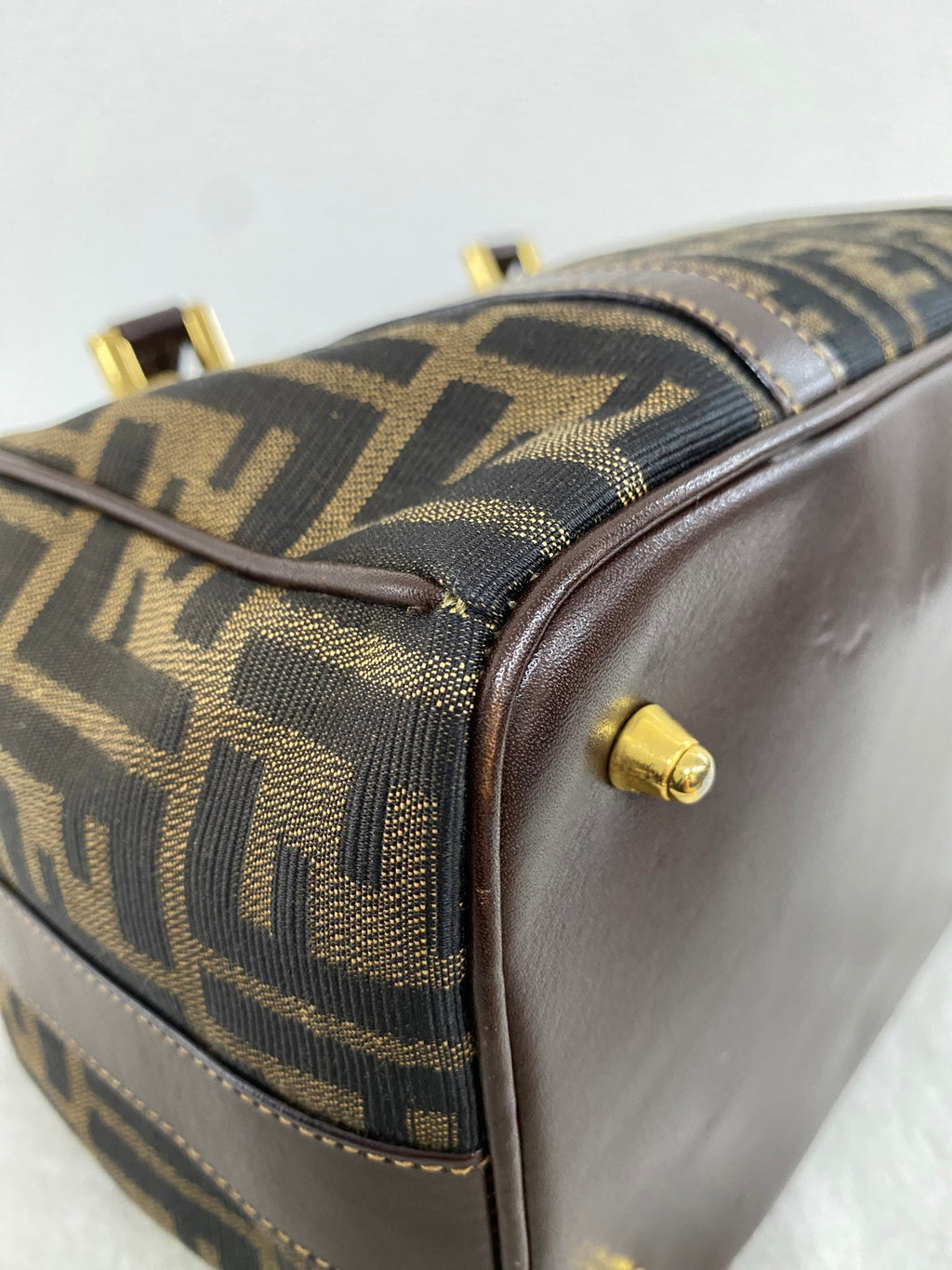 Fendi Zucca Canvas Boston Bag