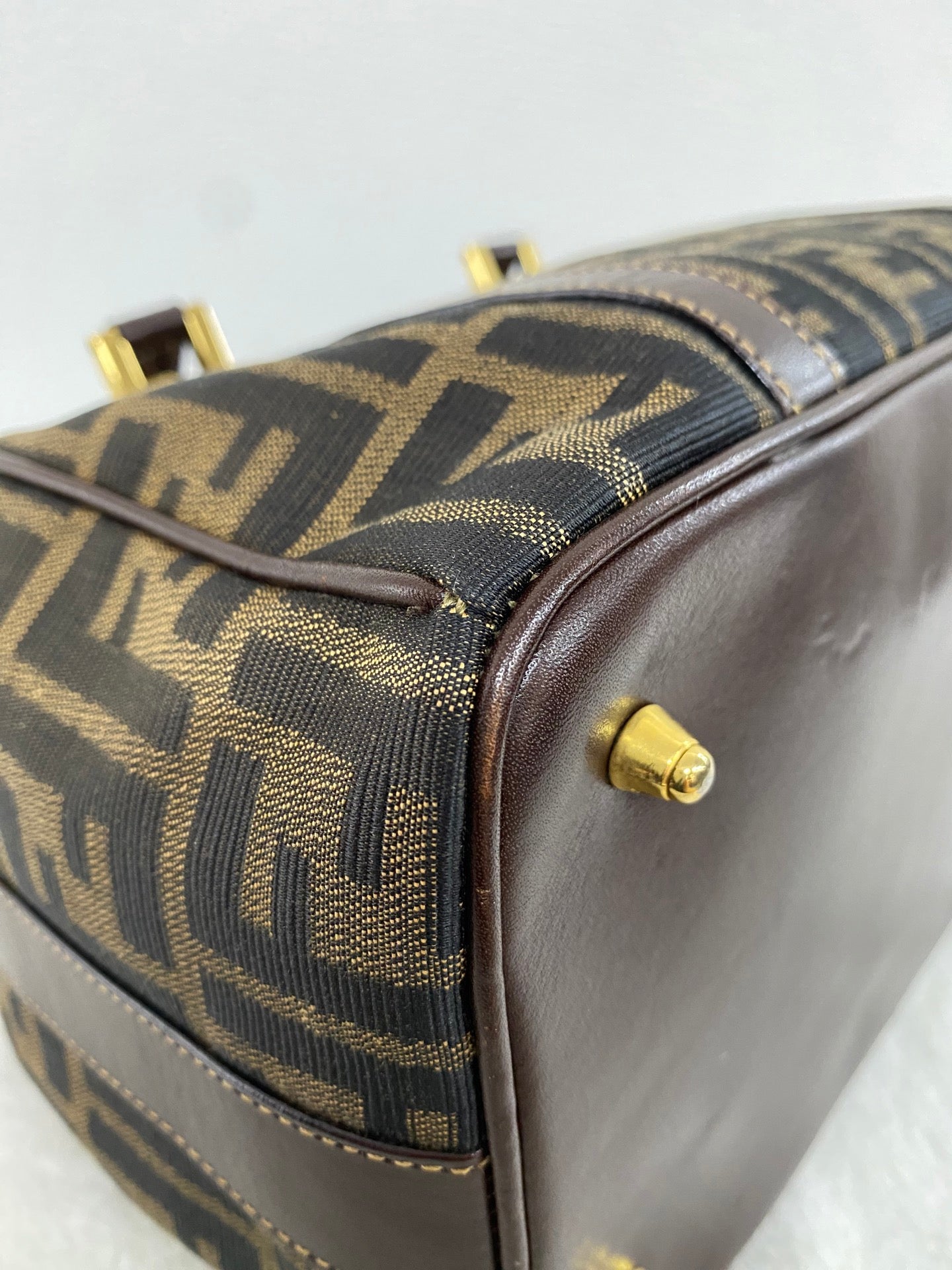 Fendi Zucca Canvas Boston Bag