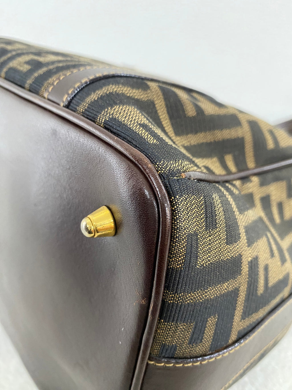 Fendi Zucca Canvas Boston Bag