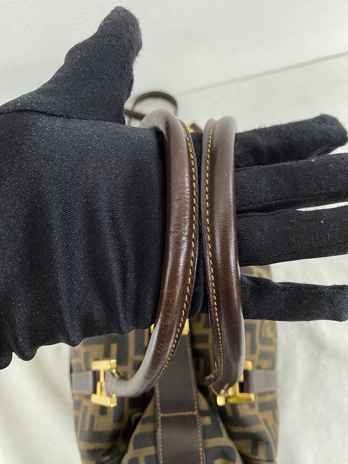 Fendi Zucca Canvas Boston Bag
