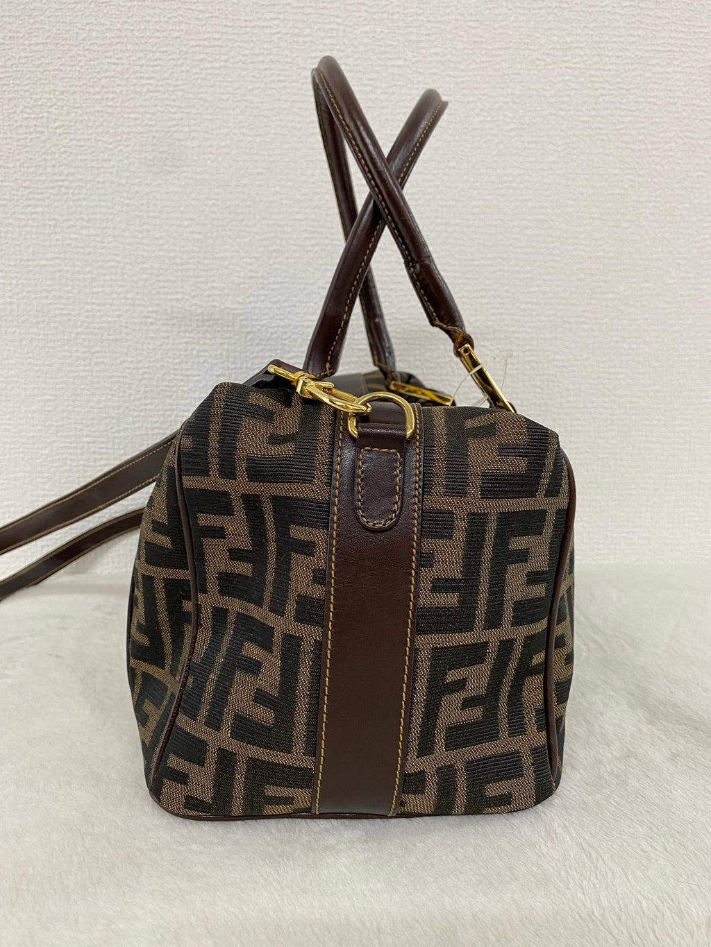Fendi Zucca Canvas Boston Bag