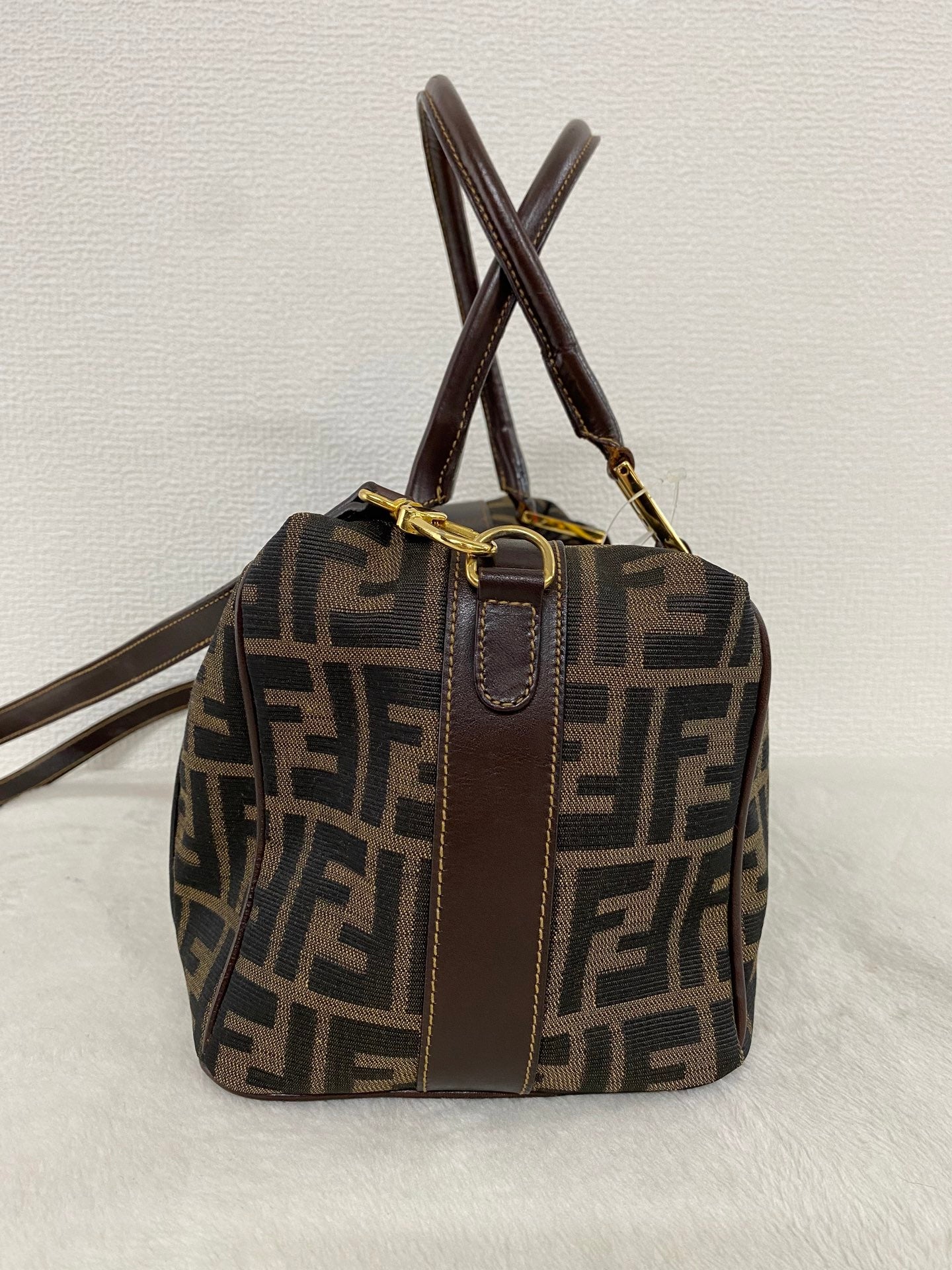 Fendi Zucca Canvas Boston Bag