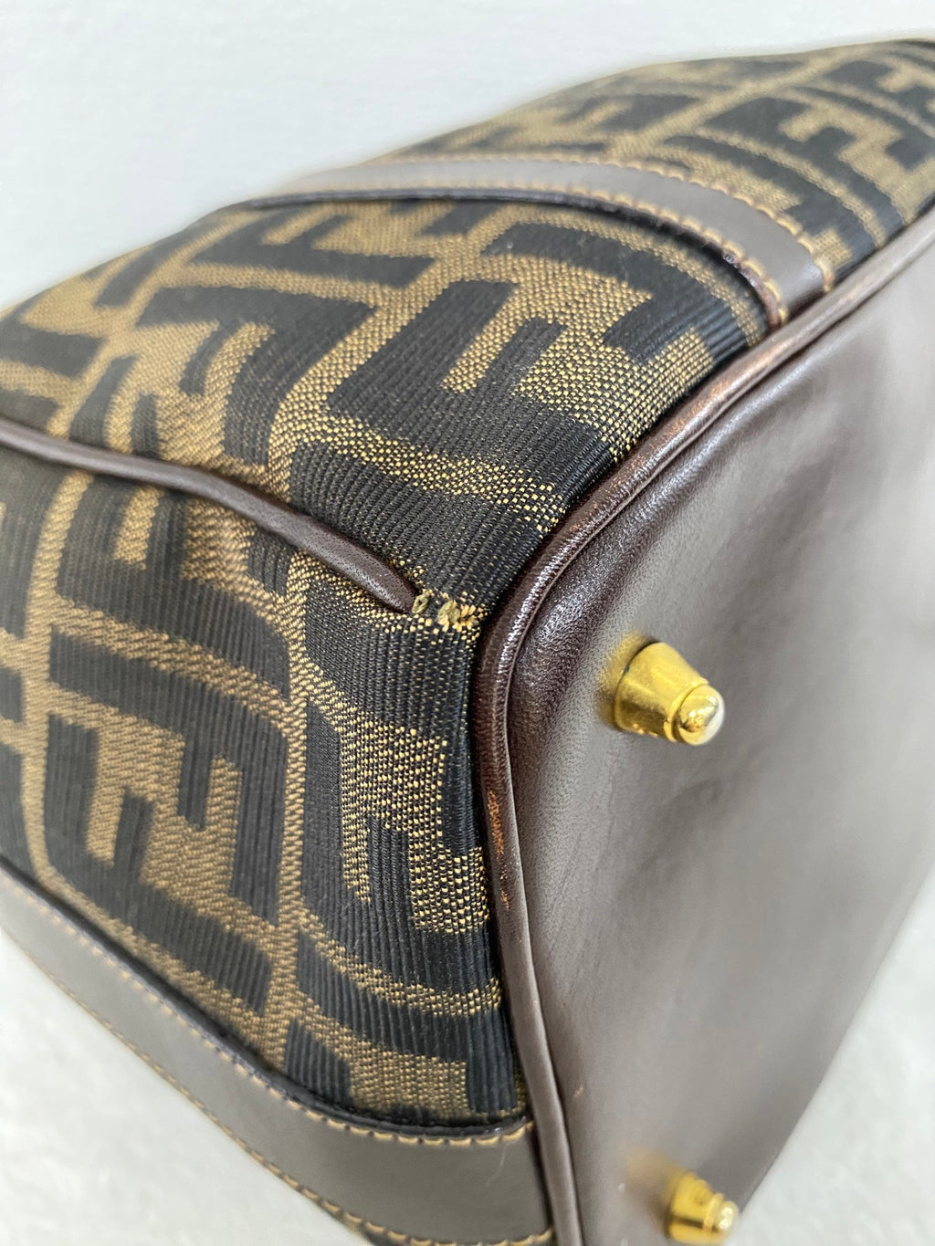 Fendi Zucca Canvas Boston Bag