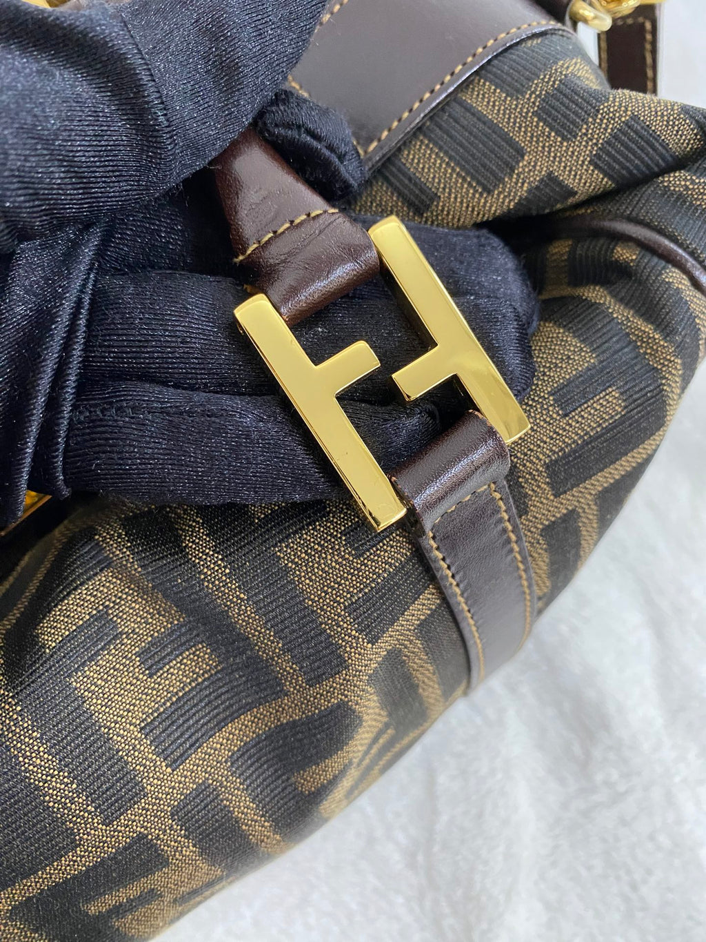 Fendi Zucca Canvas Boston Bag