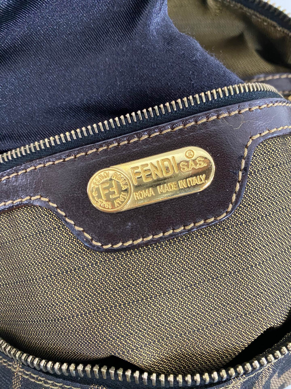 Fendi Zucca Canvas Boston Bag