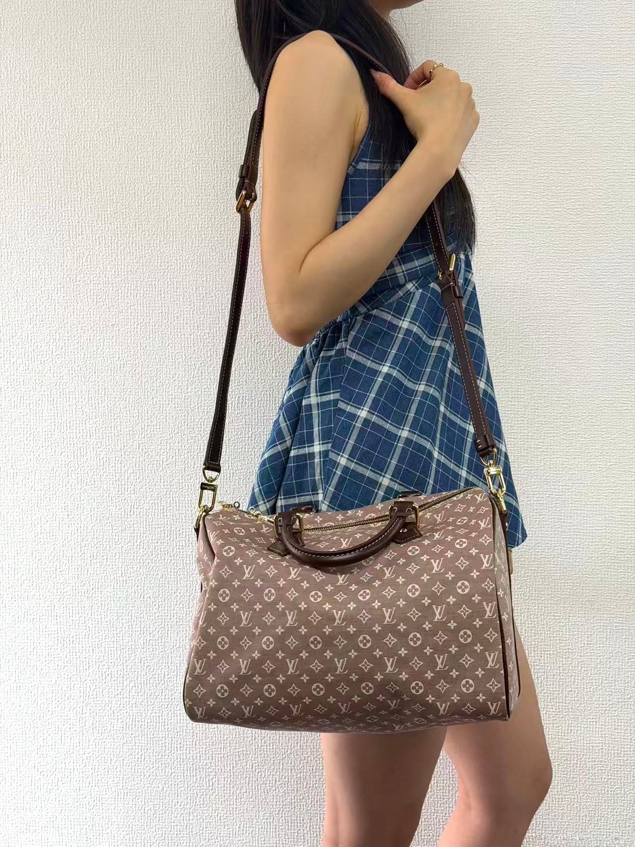 Louis Vuitton Vintage Monogram Mini Lin Speedy 30 Ebene