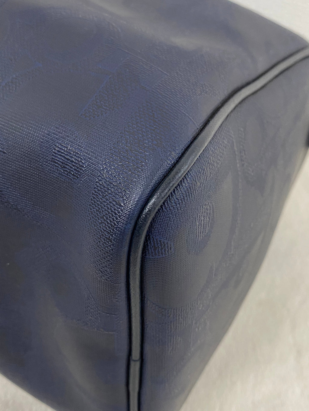 Christian Dior Vintage Monogram Trotter Boston Doctor Bag Navy