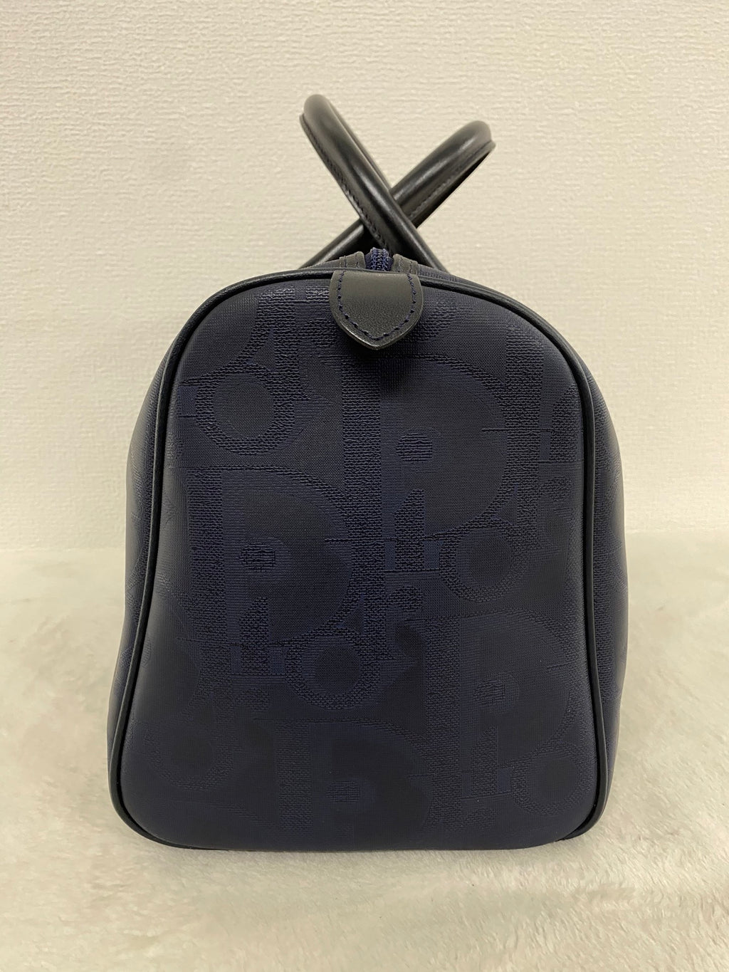 Christian Dior Vintage Monogram Trotter Boston Doctor Bag Navy