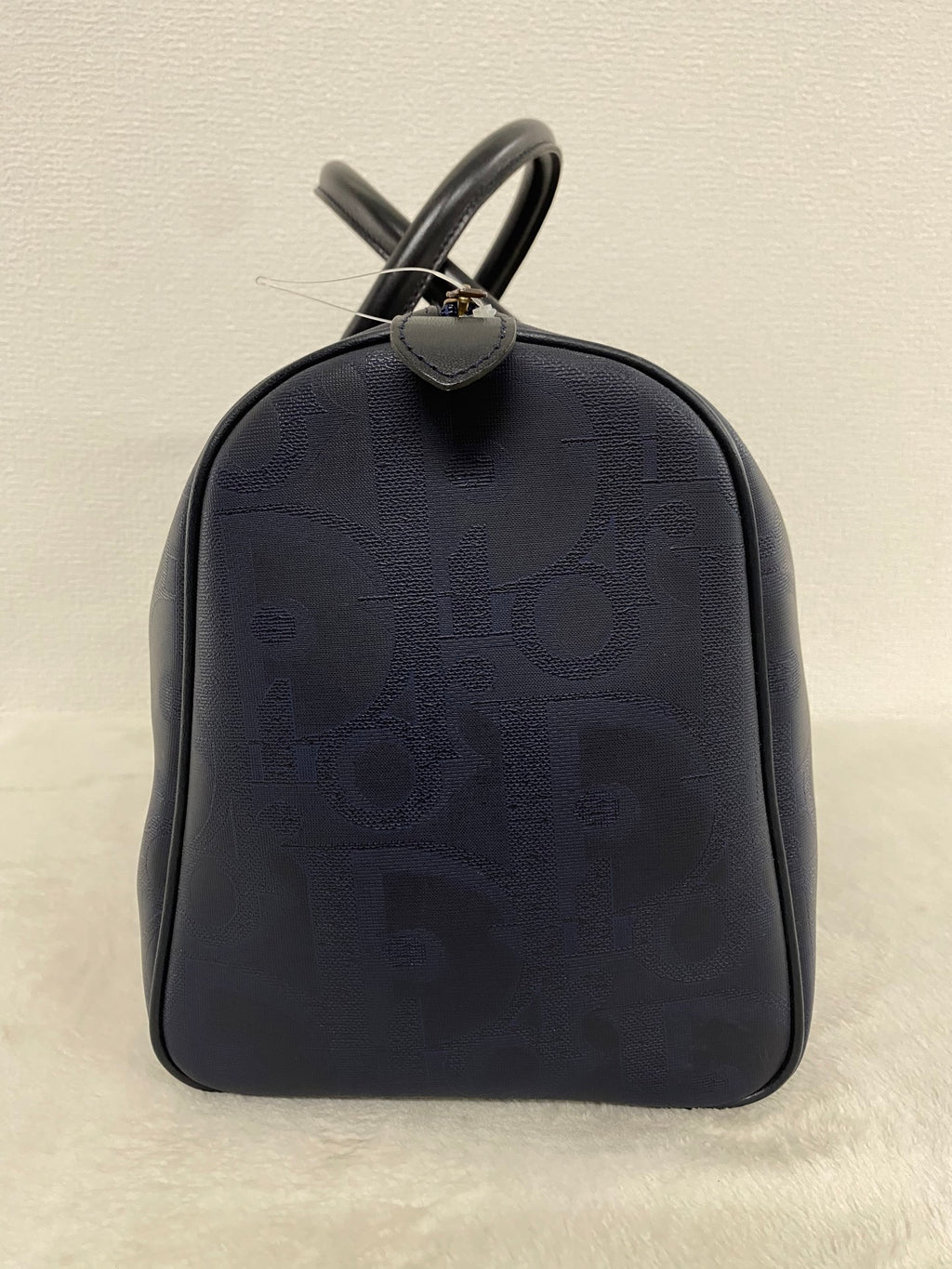 Christian Dior Vintage Monogram Trotter Boston Doctor Bag Navy