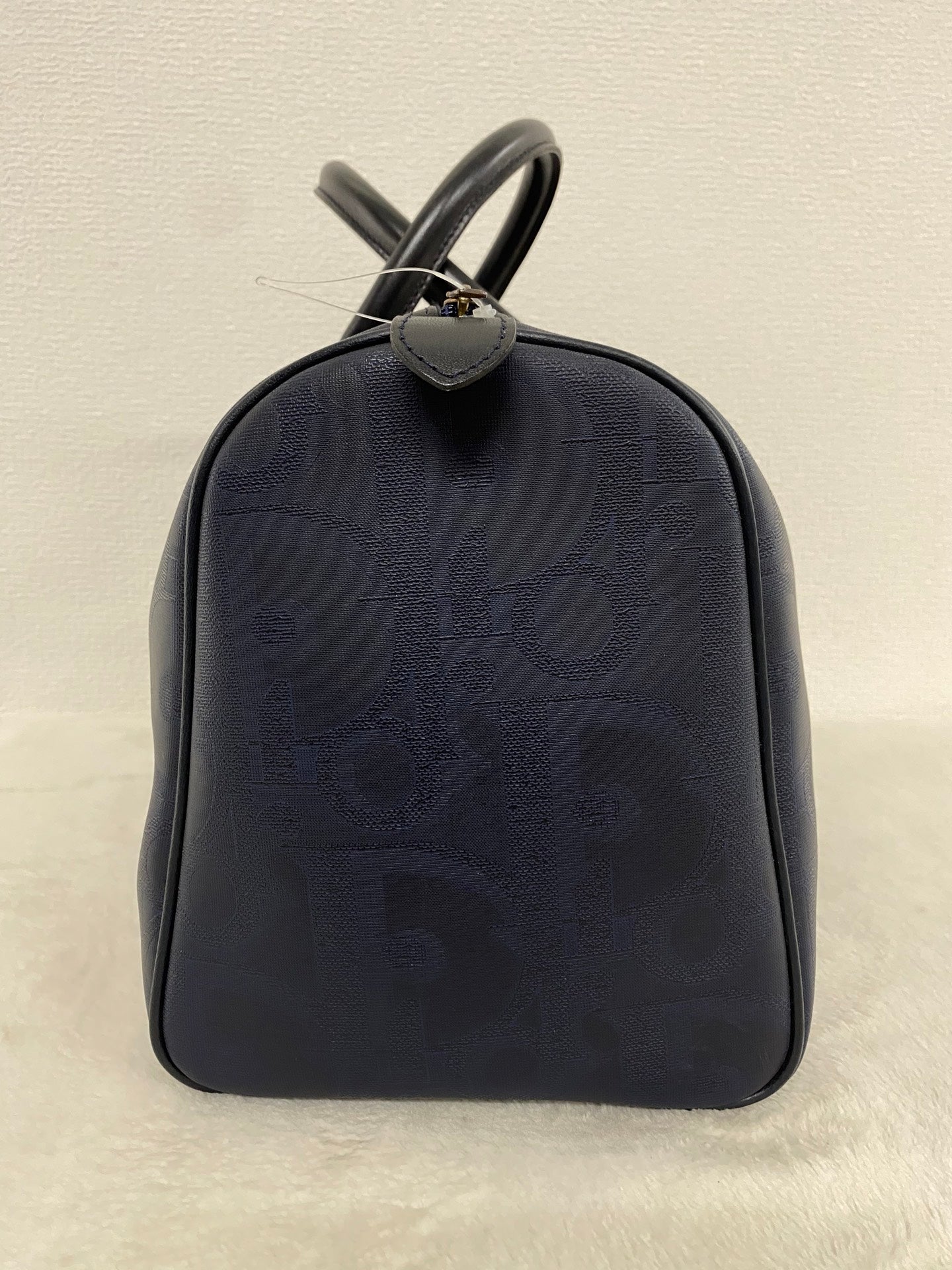 Christian Dior Vintage Monogram Trotter Boston Doctor Bag Navy