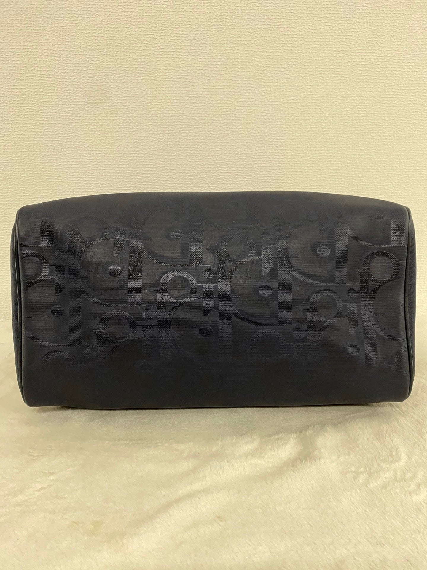 Christian Dior Vintage Monogram Trotter Boston Doctor Bag Navy