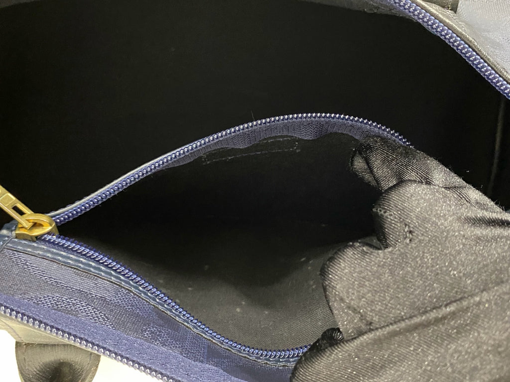 Christian Dior Vintage Monogram Trotter Boston Doctor Bag Navy