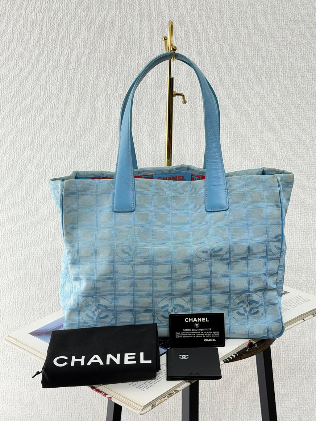 Chanel New Travel Line Tote MM Light Blue