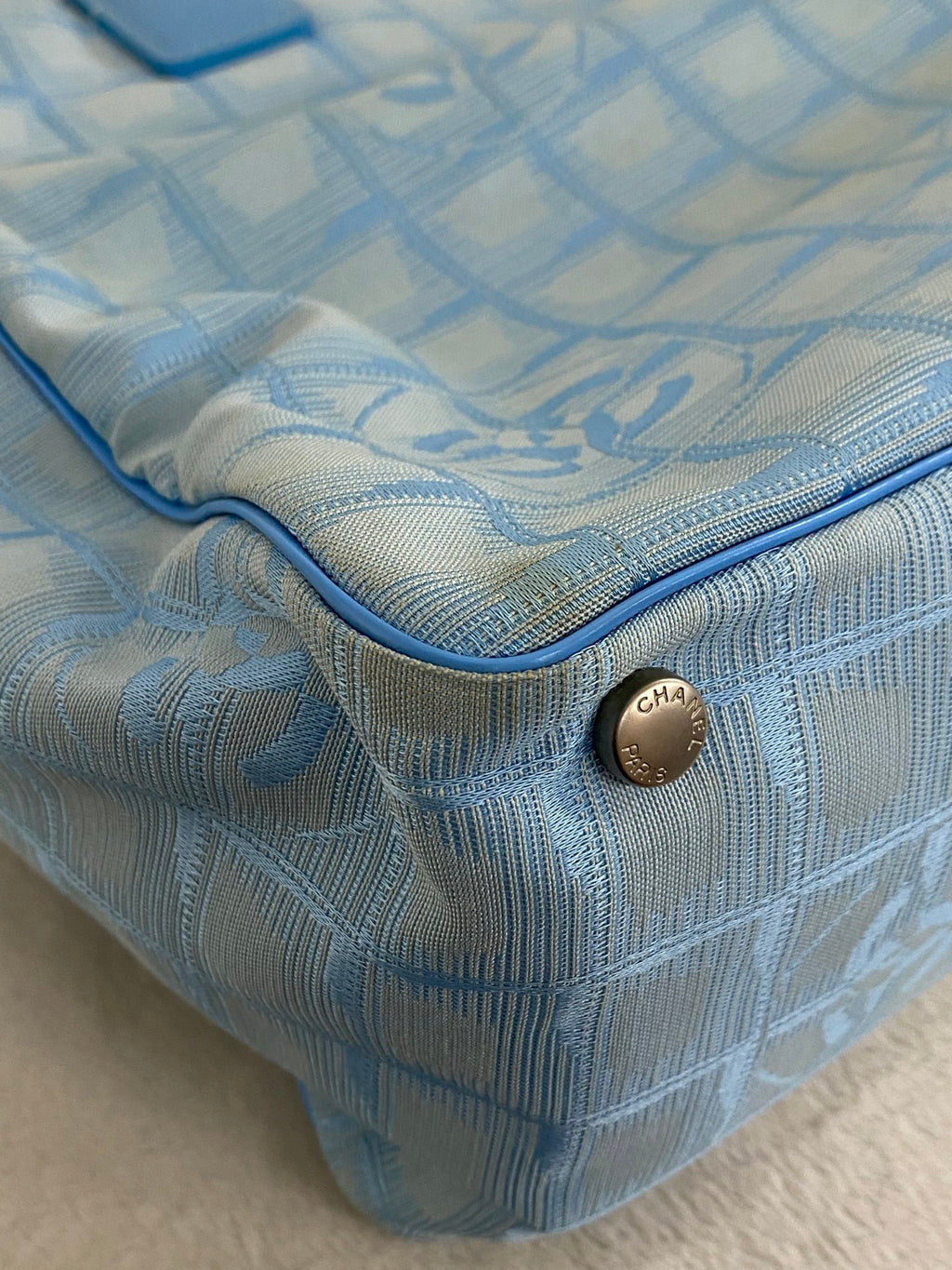 Chanel New Travel Line Tote MM Light Blue