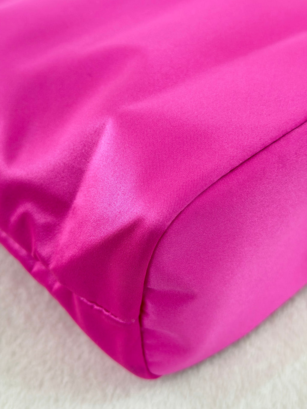 Prada Candy Parfums Hot Pink Satin Drawstring Cosmetic Pouch