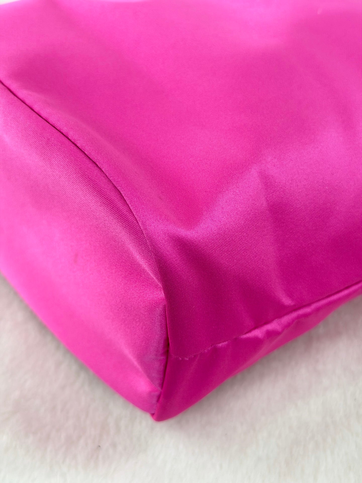 Prada Candy Parfums Hot Pink Satin Drawstring Cosmetic Pouch