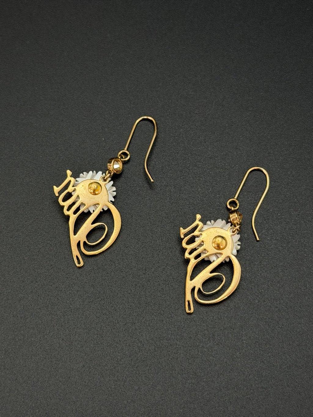 Christian Dior Logo Flower Hook Earrings