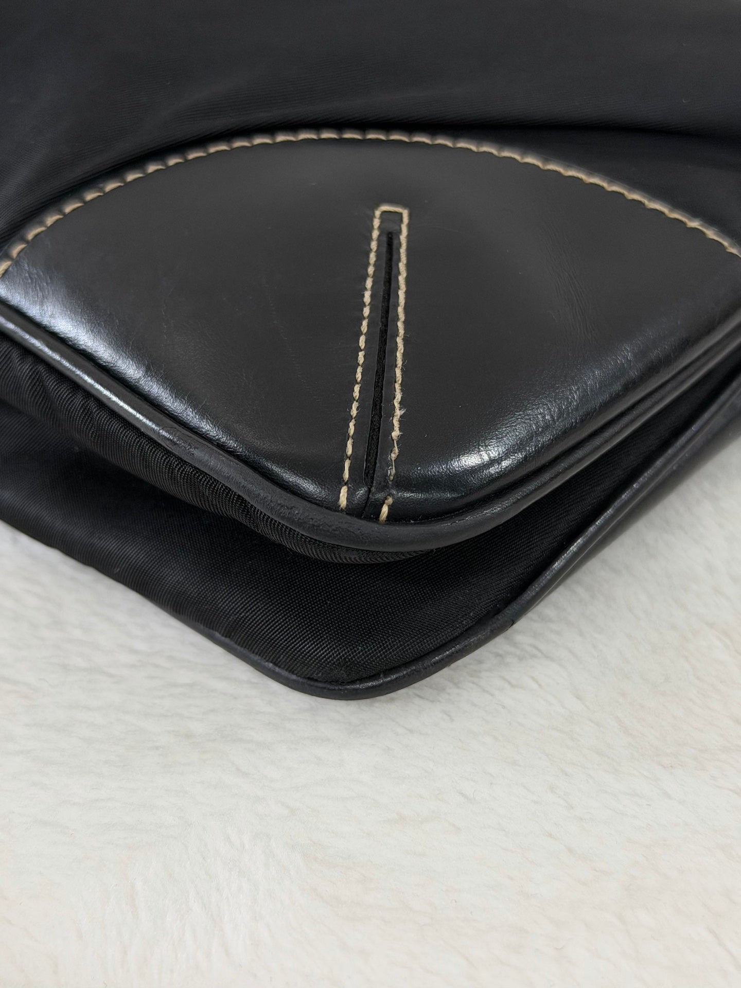 Prada Tessuto Light Nylon Soft Calf Shoulder Bag