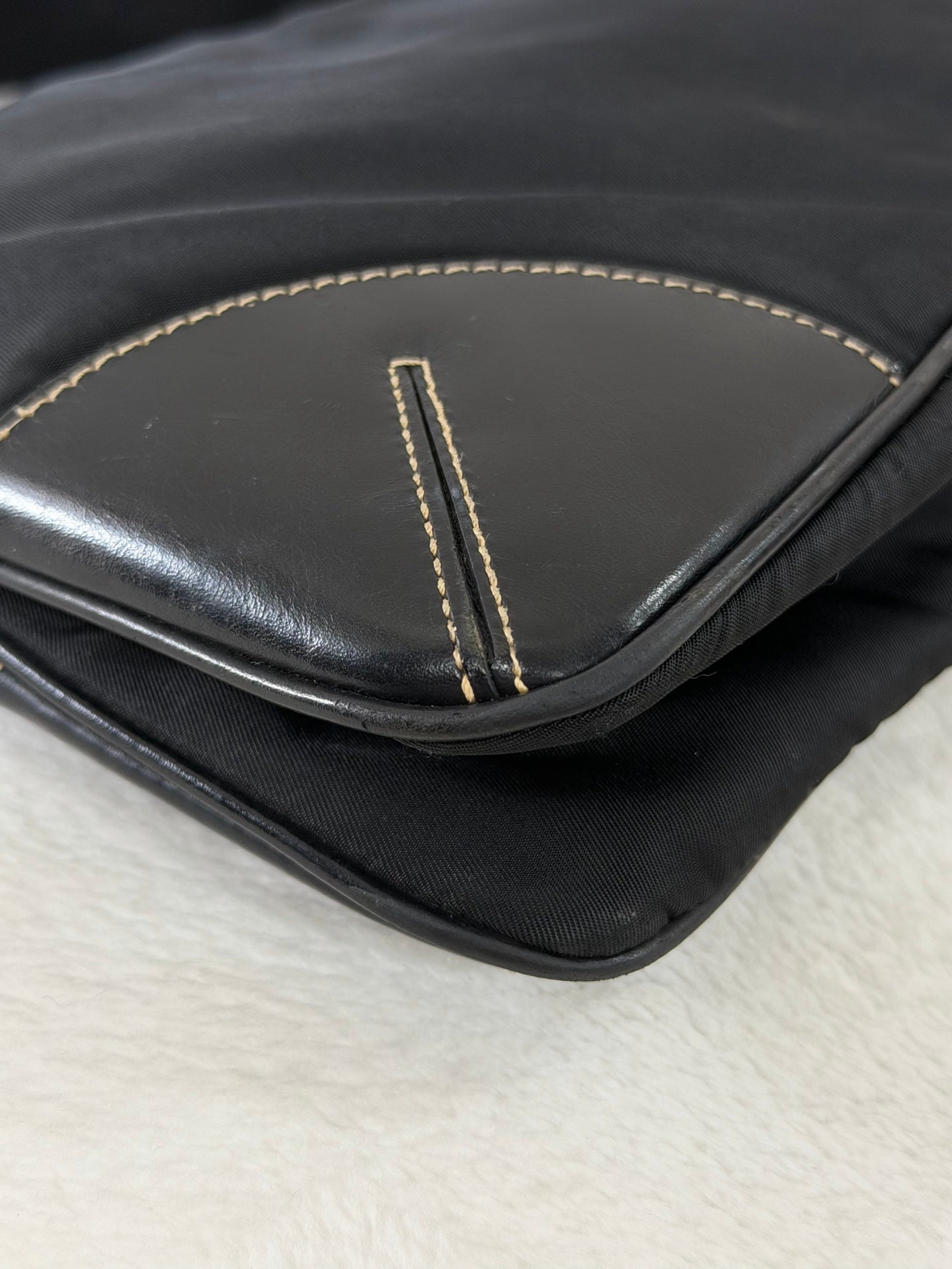 Prada Tessuto Light Nylon Soft Calf Shoulder Bag