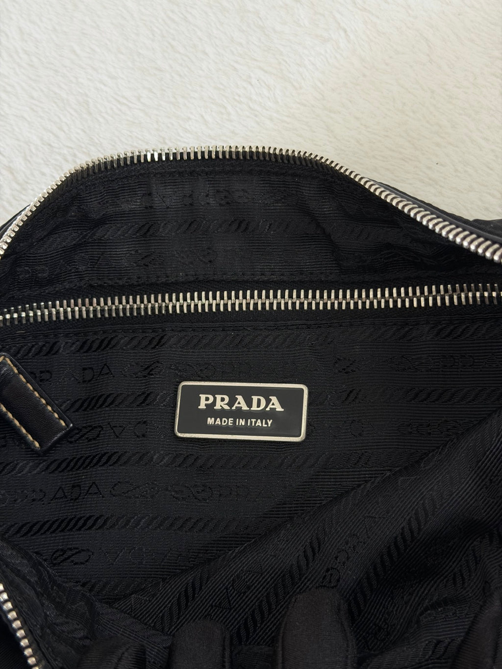 Prada Tessuto Light Nylon Soft Calf Shoulder Bag