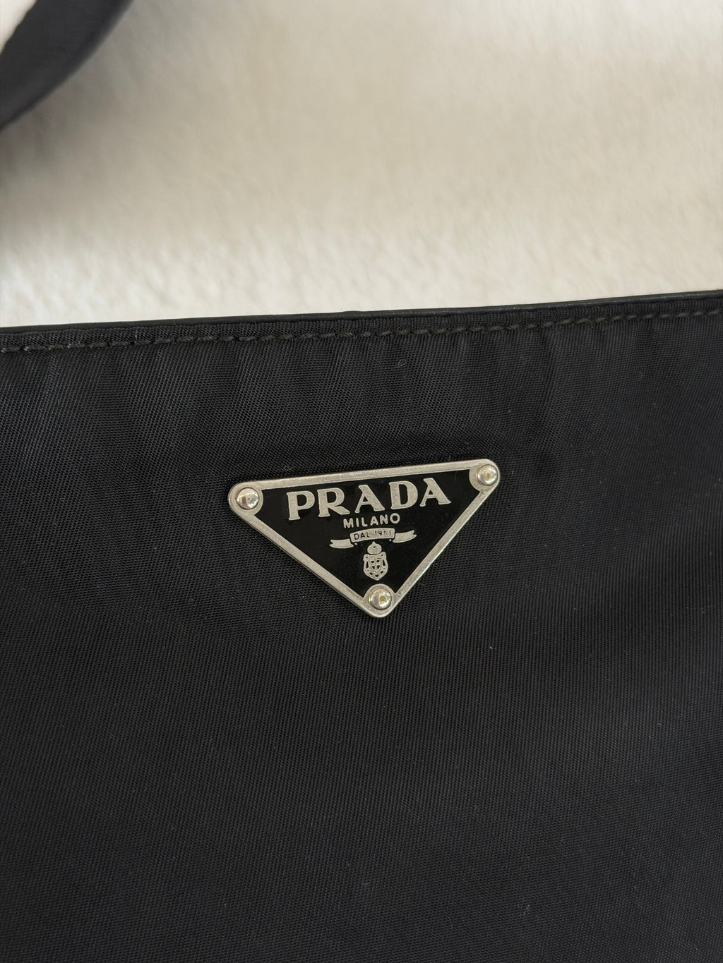 Prada Tessuto Light Nylon Soft Calf Shoulder Bag