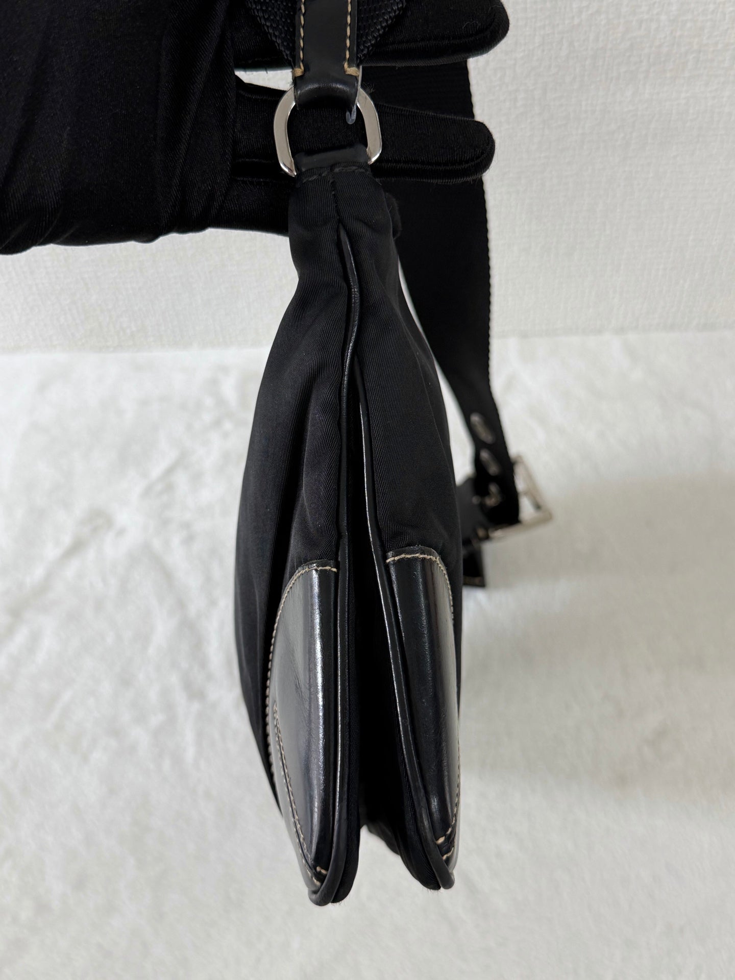 Prada Tessuto Light Nylon Soft Calf Shoulder Bag