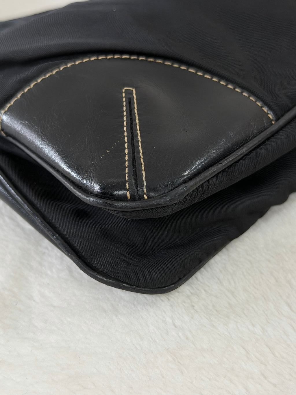 Prada Tessuto Light Nylon Soft Calf Shoulder Bag