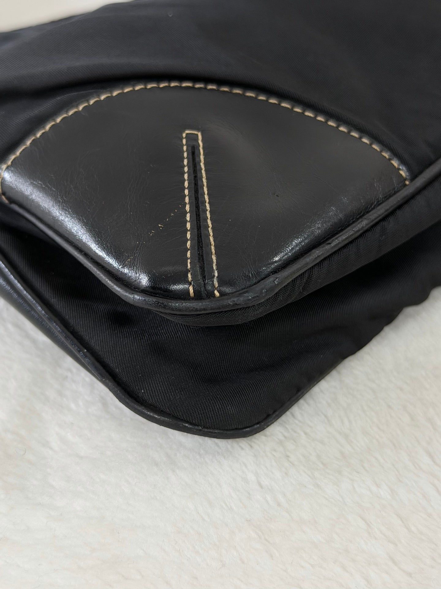 Prada Tessuto Light Nylon Soft Calf Shoulder Bag