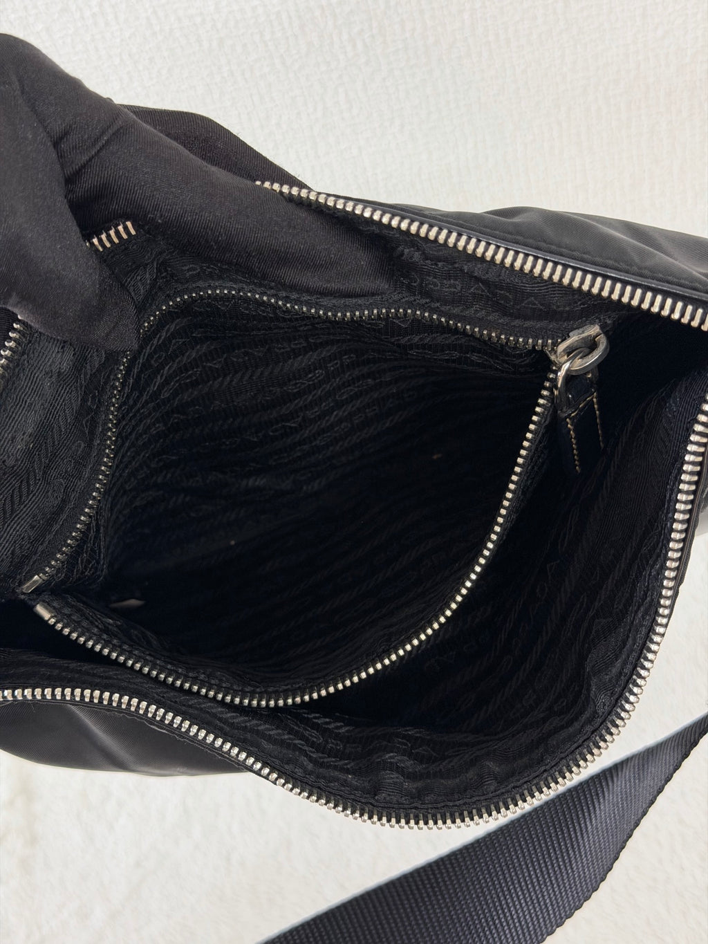 Prada Tessuto Light Nylon Soft Calf Shoulder Bag