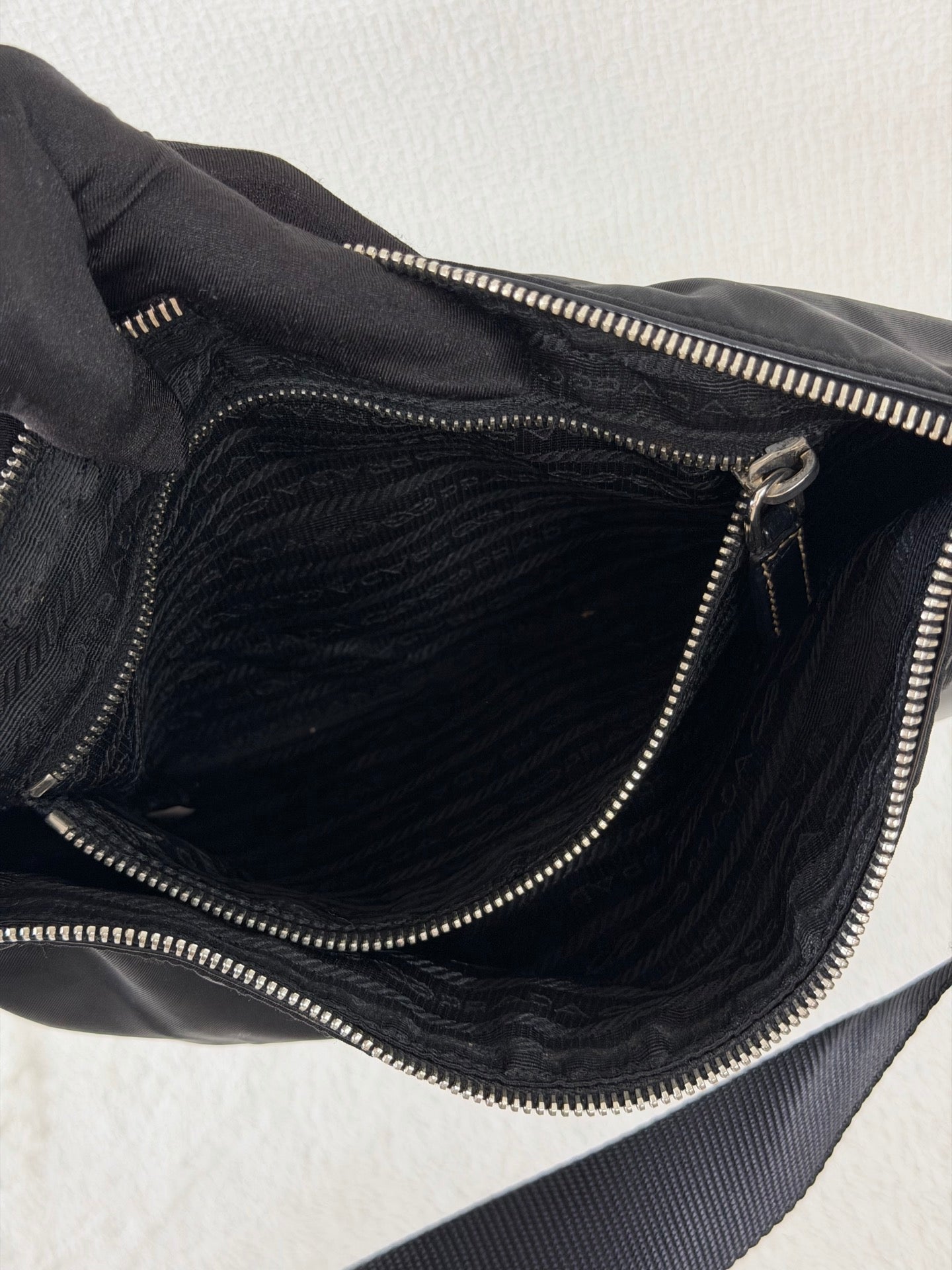Prada Tessuto Light Nylon Soft Calf Shoulder Bag
