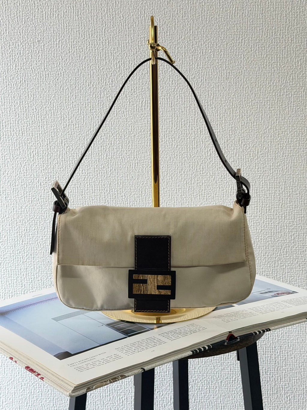 Fendi Canvas Mamma Baguette Shoulder Bag