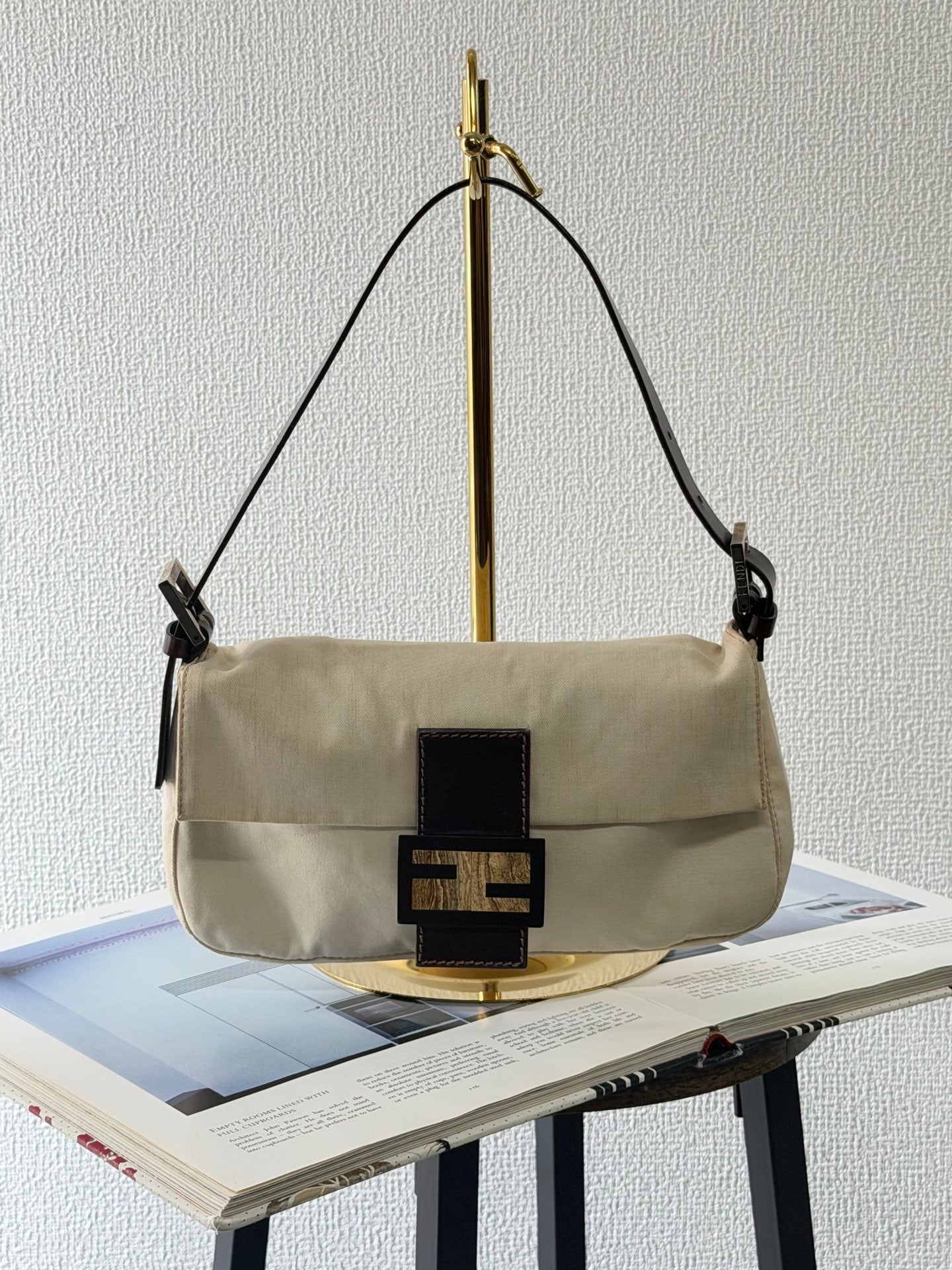 Fendi Canvas Mamma Baguette Shoulder Bag