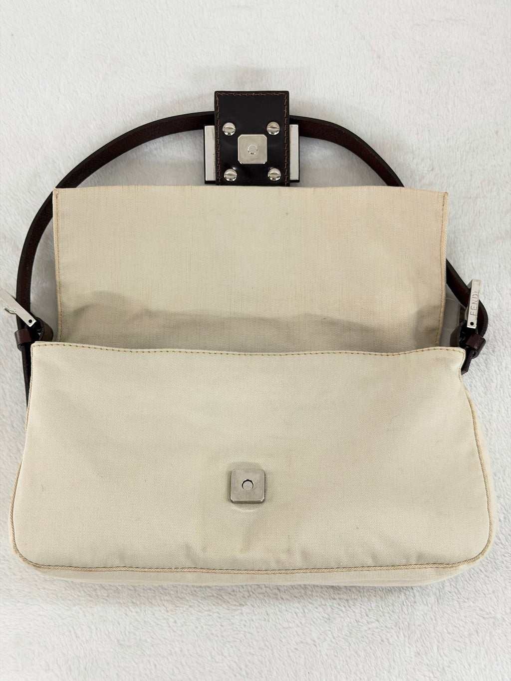Fendi Canvas Mamma Baguette Shoulder Bag