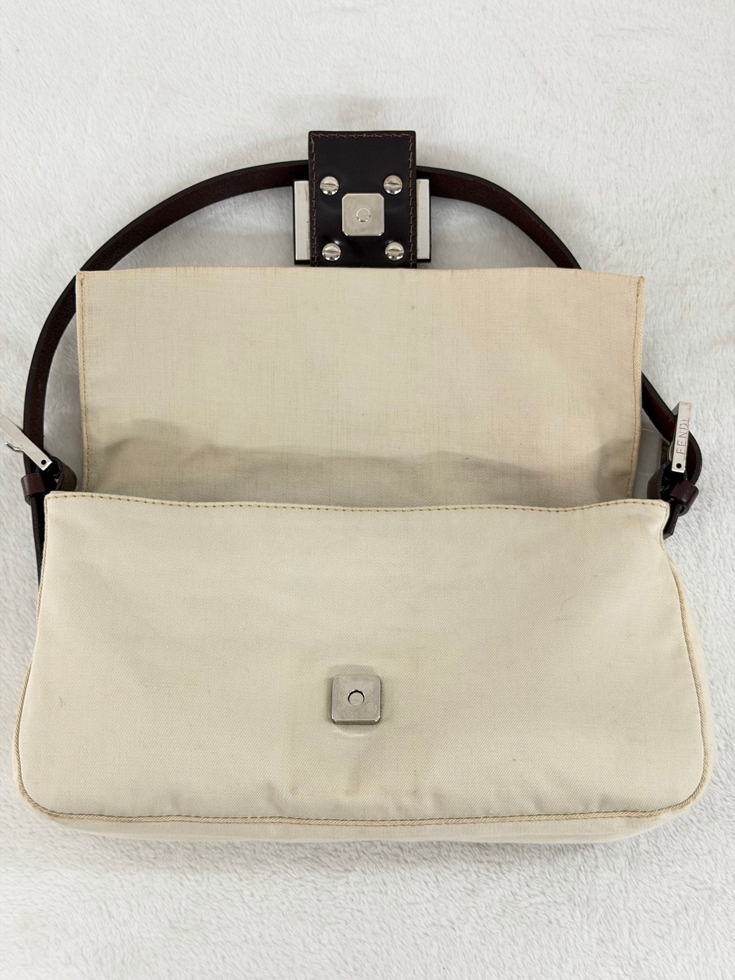 Fendi Canvas Mamma Baguette Shoulder Bag