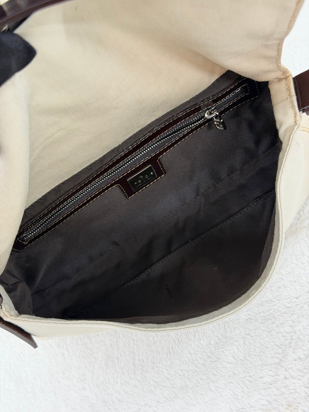 Fendi Canvas Mamma Baguette Shoulder Bag