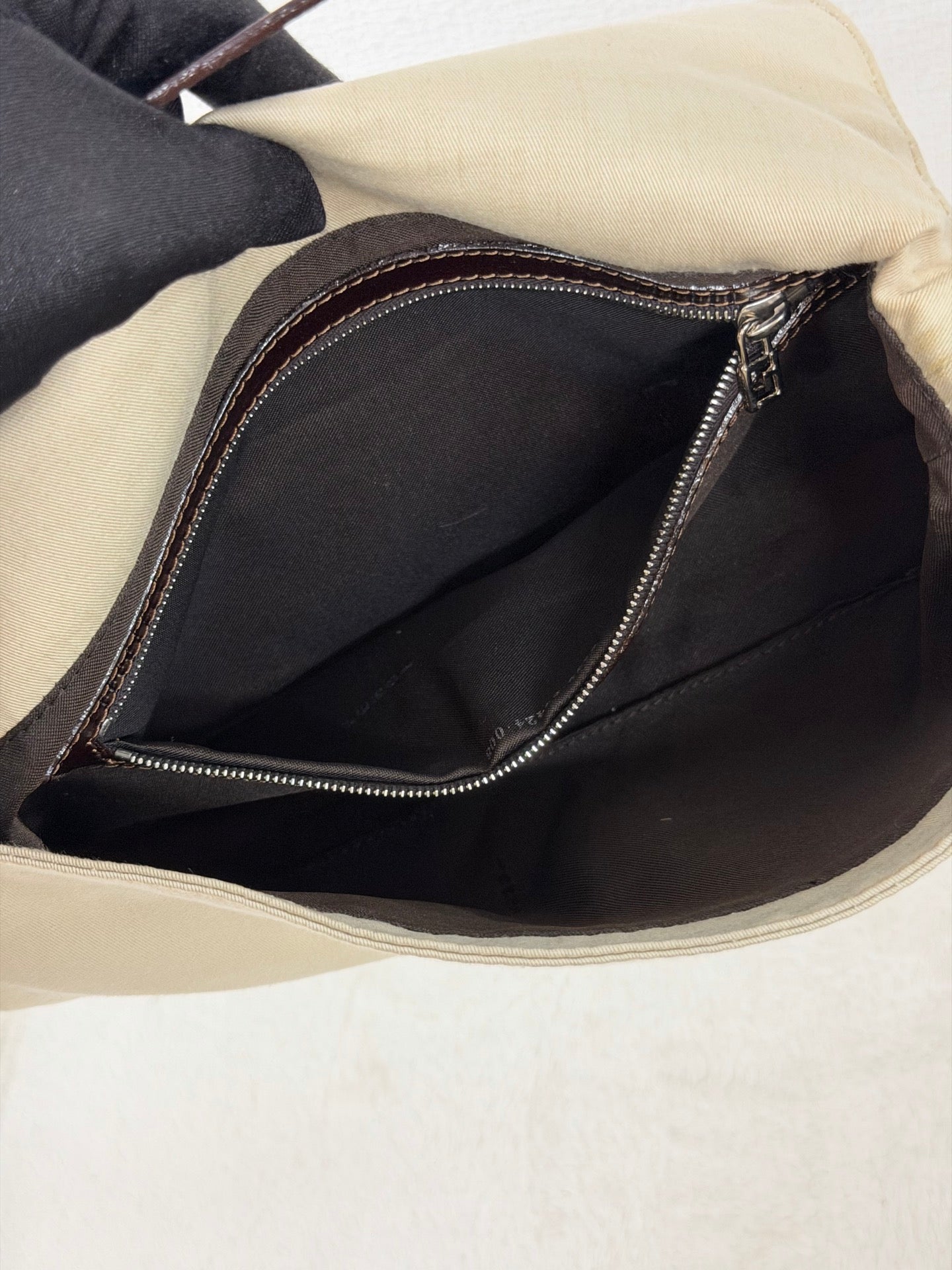 Fendi Canvas Mamma Baguette Shoulder Bag