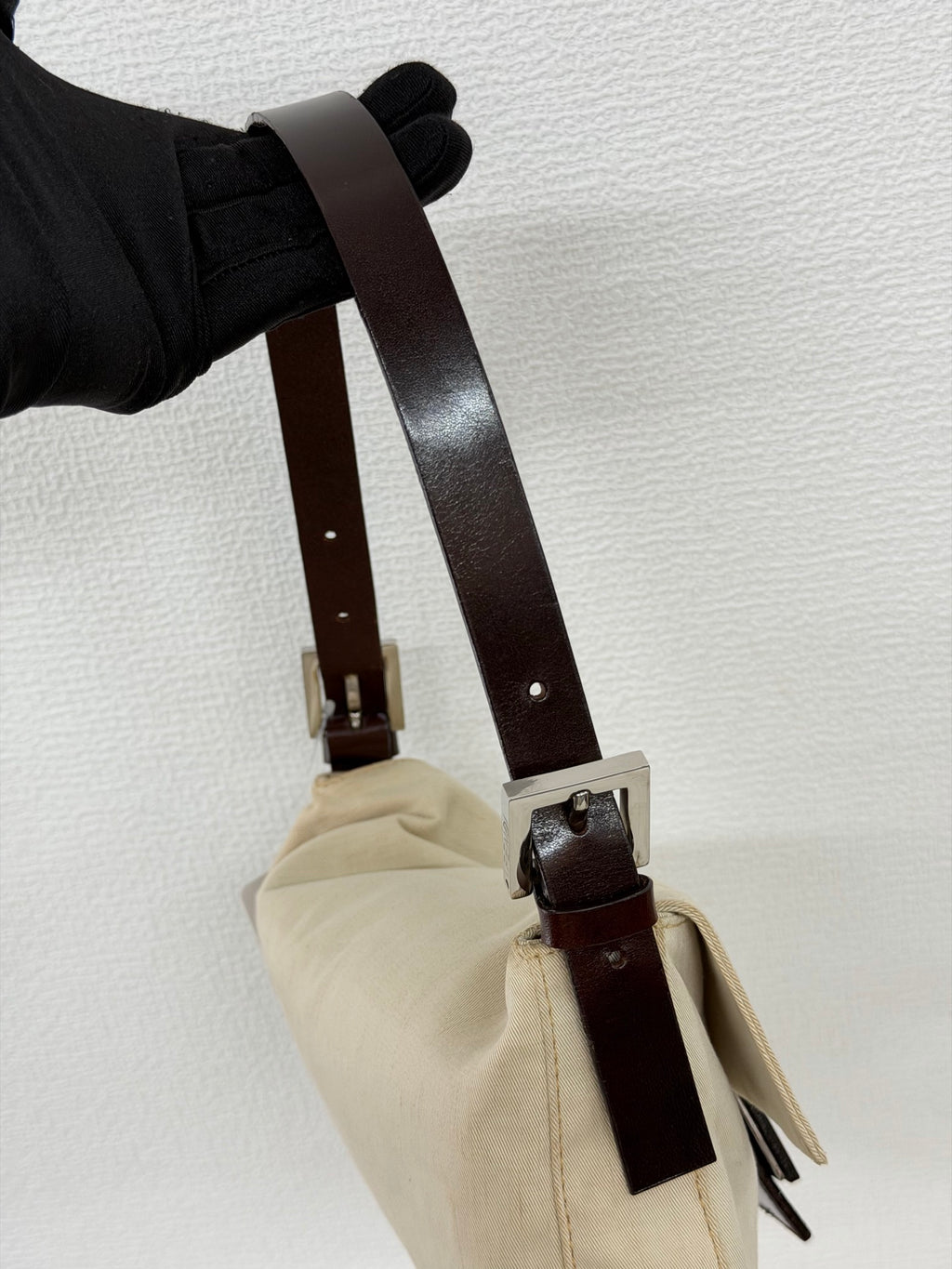 Fendi Canvas Mamma Baguette Shoulder Bag